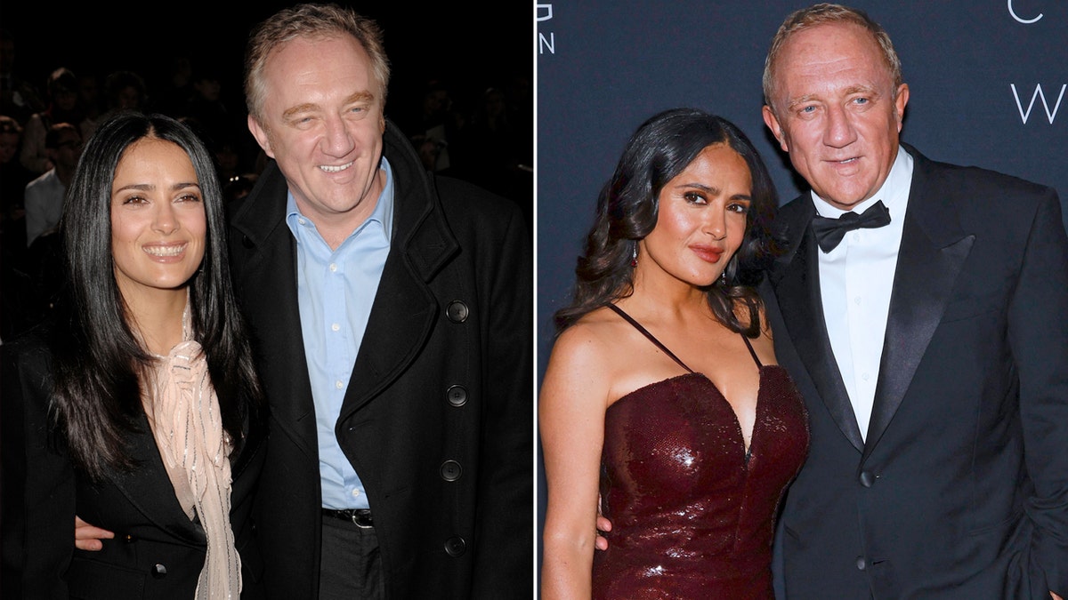 Salma Hayek and François-Henri Pinault then and now split